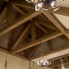 Conference Hall - Interior ceiling trusses and ceiling panels.