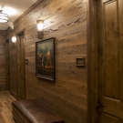 Spa Center. Floor to ceiling pecky cypress on all interior walls. Doors and door jambs.