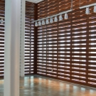 Second floor Interior space multilevel slatted wall (Southeast corner)