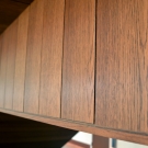 Staircase underside paneling.